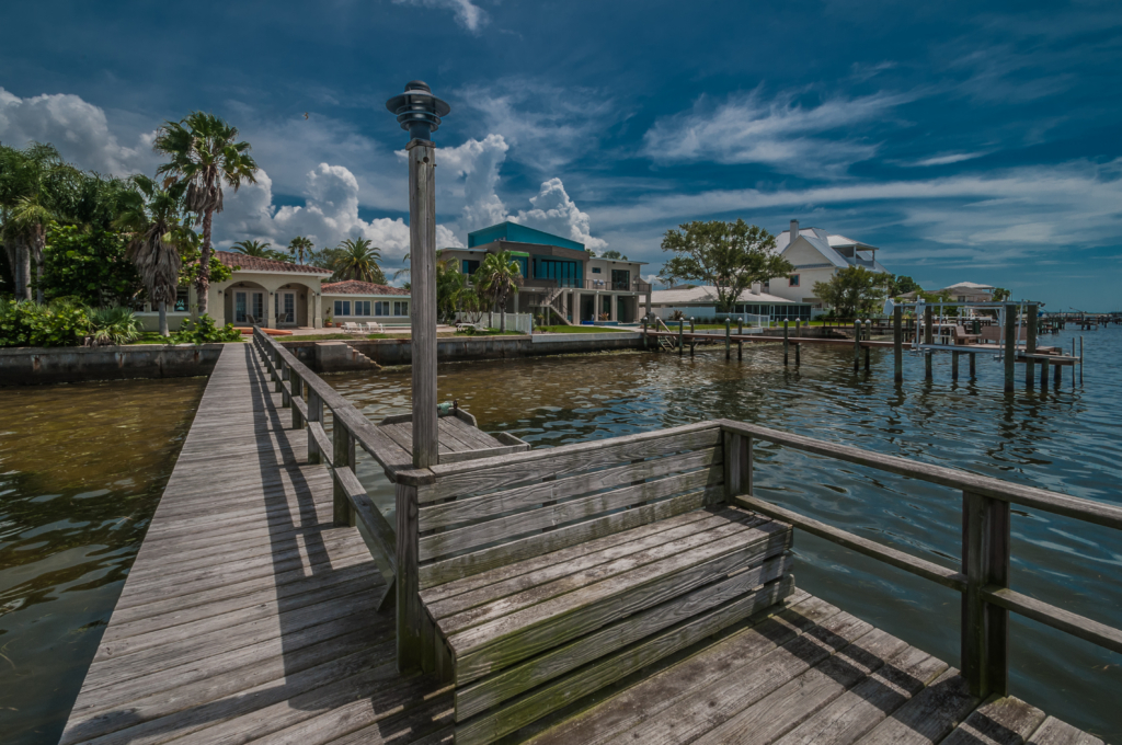 Waterfront homes with private docks in Ozona Palm Harbor Florida