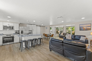 Open concept renovated interior at 201 South Street Ozona Florida